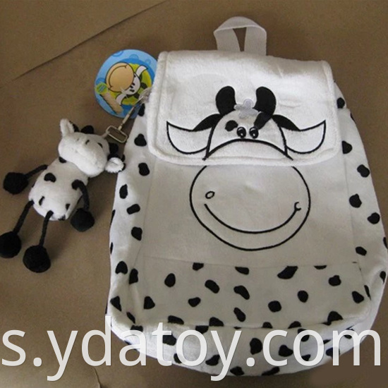 Comfortable plush cow animal backpack